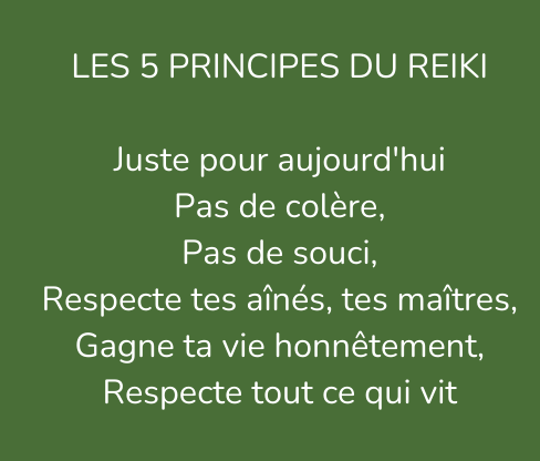 Les 5 principes du reiki
